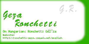 geza ronchetti business card